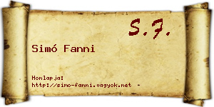 Simó Fanni névjegykártya