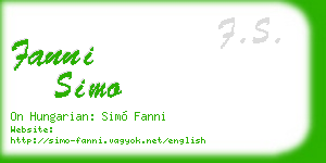 fanni simo business card